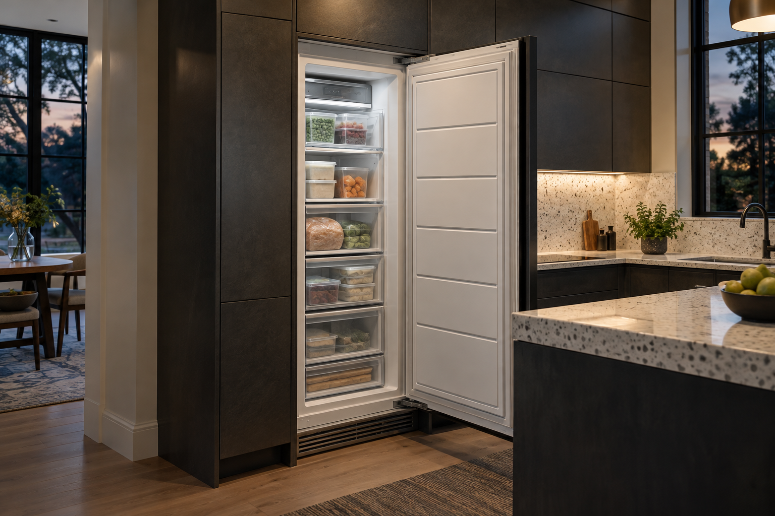 Illustrative Thermador freezer in a residential kitchen — AI image for Sub-Zero Repair Riverside