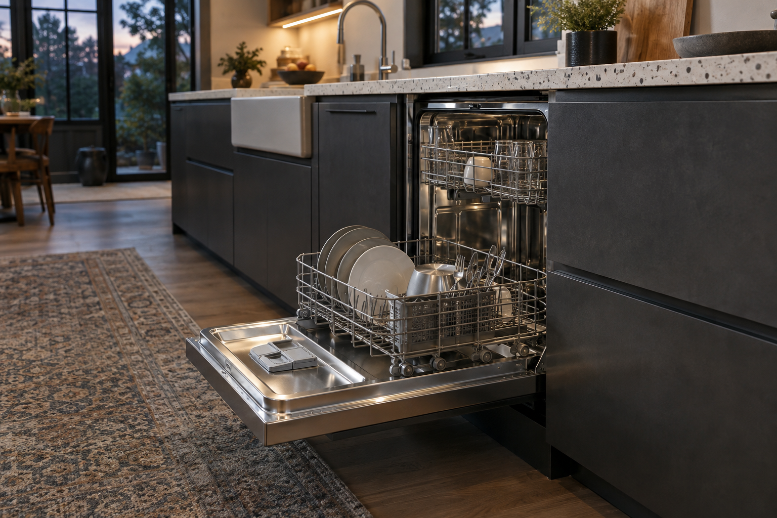Illustrative Viking dishwasher in a residential kitchen — AI image for Sub-Zero Repair Riverside