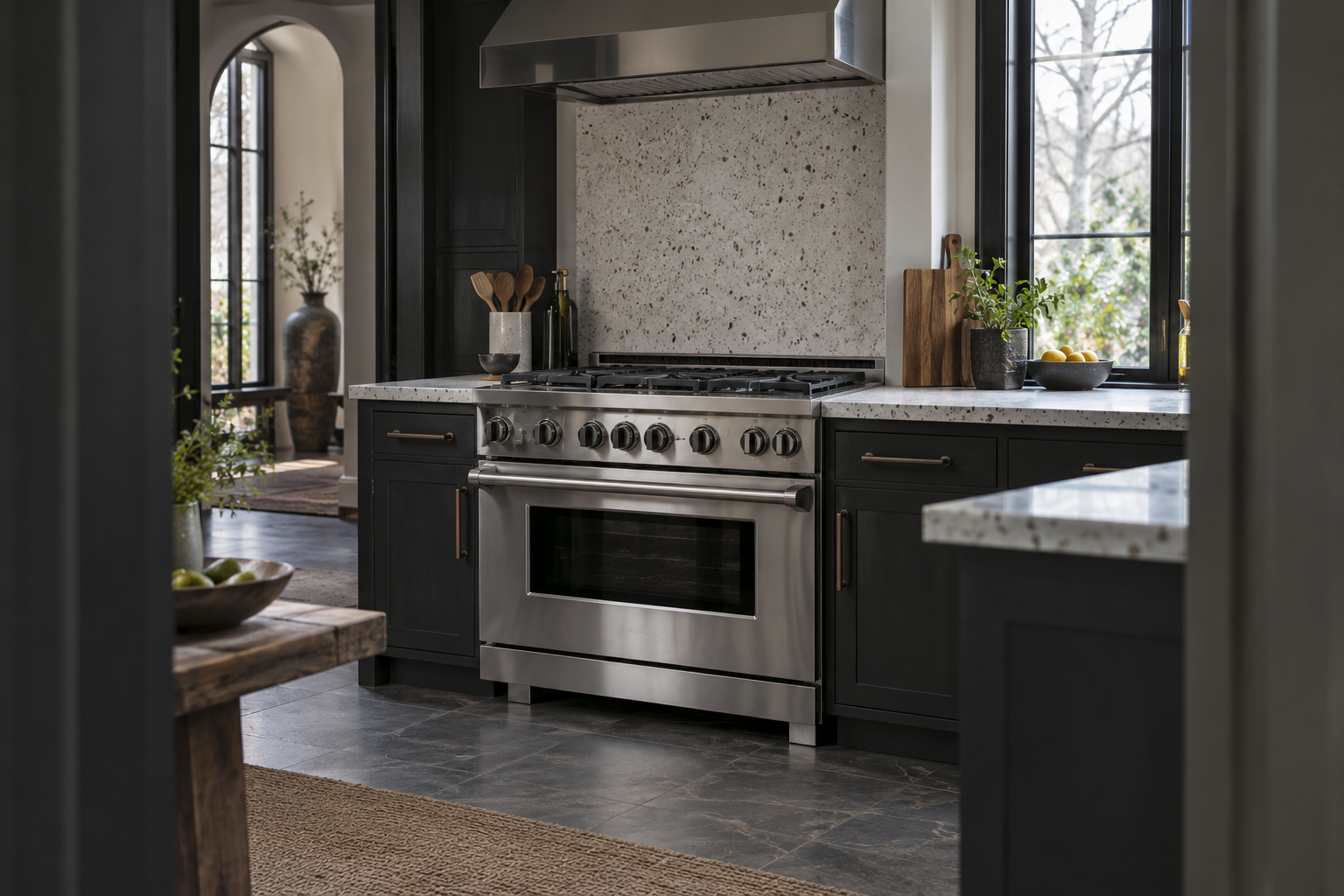 Illustrative Viking range in a residential kitchen — AI image for Sub-Zero Repair Riverside